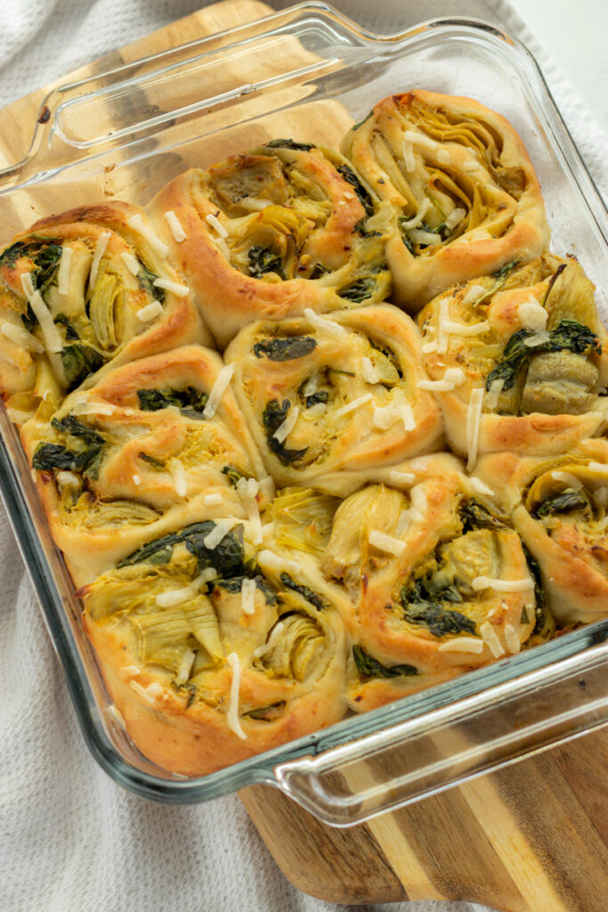 Vegan Spinach Artichoke Bread Rolls