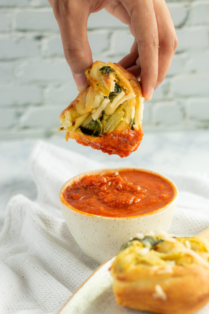 Vegan Spinach Artichoke Bread Rolls