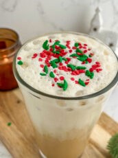 Iced Sugar Cookie Almond Milk Latte (+ Sugar Cookie Syrup Recipe)