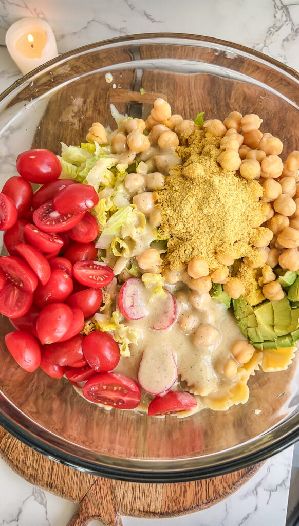 Vegan Caesar Pasta Salad Ingredients