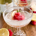 raspberry lemon mimosa ice cubes