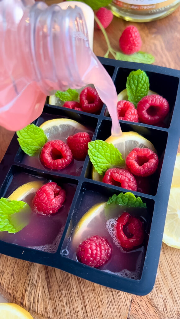 raspberry lemon ice cubes